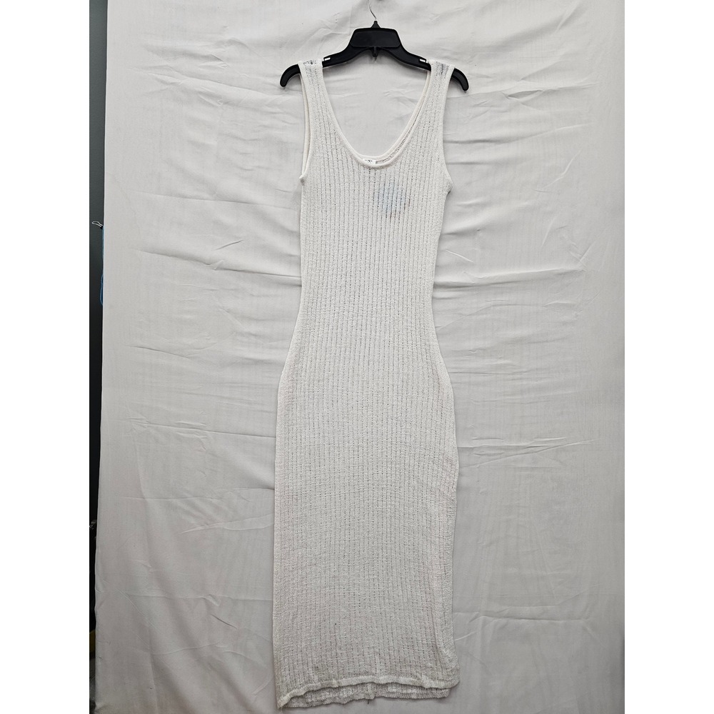 Shadeโ & Shore Womens Crochet Cover Up Dress White Acrylic Blend Casual Size L